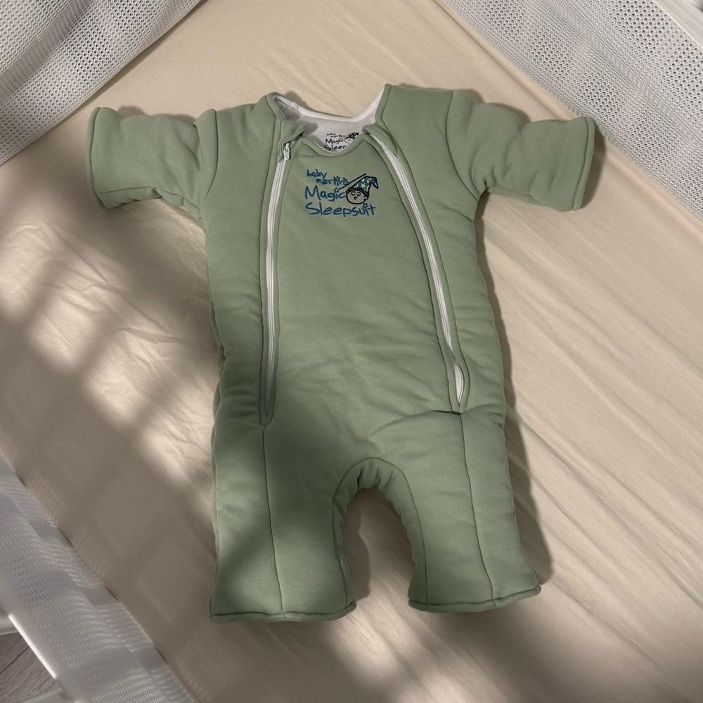 Baby Merlin's Magic Sleepsuit in Sage Green